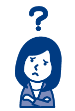 悩んでいる女性のイラスト